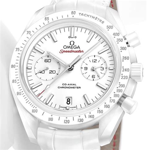 moon watch omega white|white face omega speedmaster automatic.